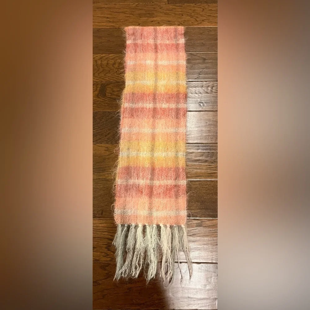 Craftcentre Cymru Gwynedd Wales Britain Scarf Multicolored Wool Mohair 70 X 9